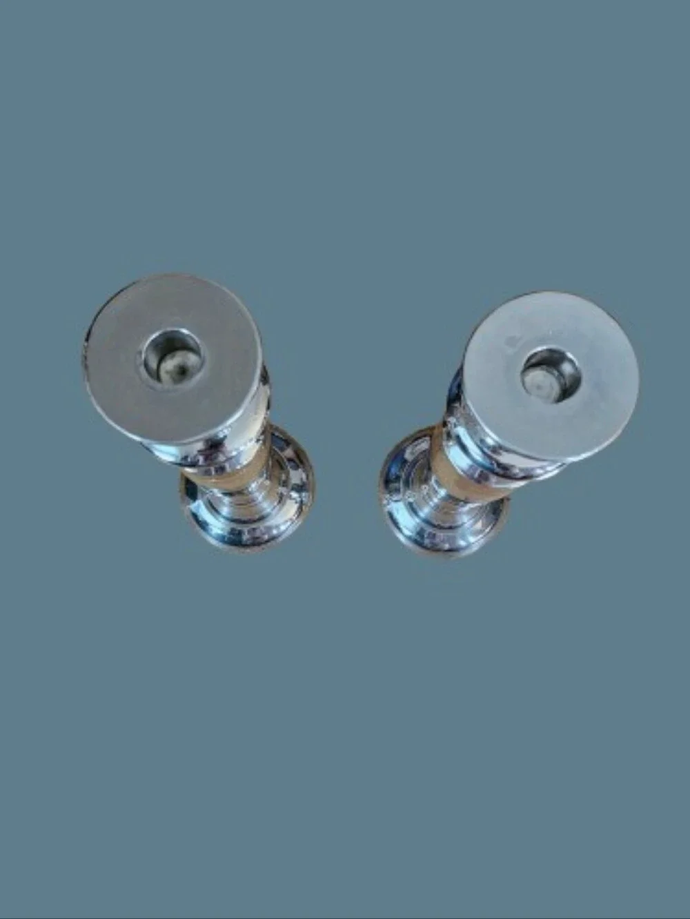 *Pair of Bombay Style Silverplate Taper Candle Holders